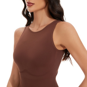الأكثر مبيعًا صدرية خصر صيفية نسائية عبر الحدود ضيقة البطن ملابس داخلية طاقم الرقبة لون واحد البطن نحيف سلس الحياكة - Product Image 3
