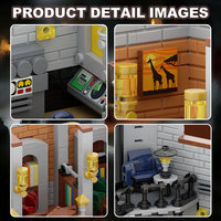 Funbuild Vintage Multi-Room Underground Archive Research Base Building Block Set Medieval Interior Scene Building Kit MOC Model