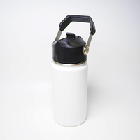 Bouteille d'eau isotherme légère, écologique et durable 350 ml en acier inoxydable, avec couvercle à paille rabattable breveté, portable