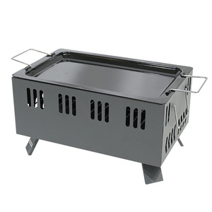 Portable Outdoor Barbecue Grill Square Mini Tabletop Grill With Frying Pan 2 In 1 Camping Grills - Product Image 2