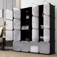 Armoire en Plastique Moderne Amovible en Gros par les Fabricants, Meuble de Rangement Combiné en Plastique DIY pour la Maison