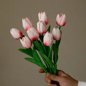 Wholesale Pu Tulips INS Hot Style Artificial Flower Tulip High-end Real Touch Tulip Wedding Set Shooting Flowers