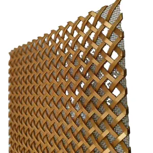 Cinta de malla decorativa de venta Malla de alambre prensada tejida de acero inoxidable decorativa cuadrada de alta calidad