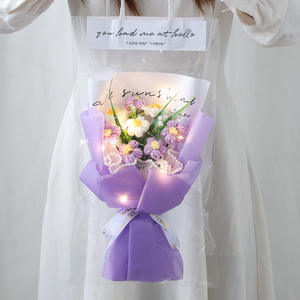 Venta al por mayor Regalo del Día de San Valentín Flor artificial <span class=keywords><strong>Productos</strong></span> terminados de lana Flor de ganchillo Flor tejida a mano - Product Image 3