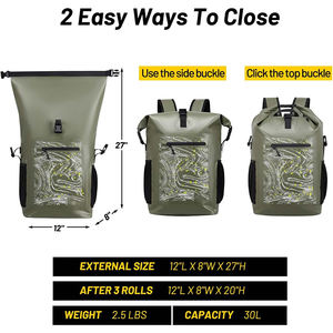 Free sample Dry Bag <b>Backpack</b> Waterproof 40L Heavy Duty Roll-Top beach bag <b>with</b> <b>Compartment</b> for Dirty Stuff for Travel - Product Image 4