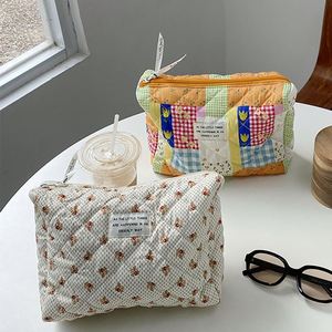 Customized Storage Green Cotton Floral <b>Bag</b> Pretty Print Travel Toiletry Pouch Colorful Eco Cotton Make up Pouch - Product Image 5