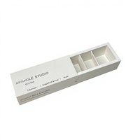 Boîte cadeau pour bougies en carton blanc mat écologique, style tiroir, avec revêtement UV, gaufrage, plusieurs compartiments