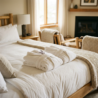 Peignoir en tissu gaufré, peignoir de spa, peignoir d'hôtellerie, peignoir pour invités, peignoir en coton, peignoir pour équipements hôteliers