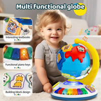 2024 bébé nouvelle éducation précoce bricolage assemblage multi-fonctionnel tige musique globe sensoriel jouet montessori carte du monde piano globe jouet