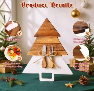 Nuovo Design salumi vassoio albero di natale a forma di salumi di marmo di taglio tavola di servizio con formaggio utensili per la cucina - Product Image 3