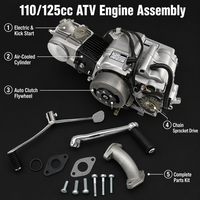 Moteur de quad 125cc horizontal, démarrage électrique, démarrage au kick en option, transmission automatique, refroidissement par air, quad tout-terrain, fabrication OEM