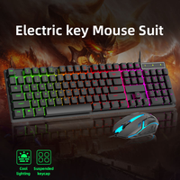 Clavier et Souris Gaming USB Filaire LED Rétroéclairés Multifonctionnels Pas Chers en Gros, Combo 1600 DPI Anti-Chute en Stock pour Bureau, Maison, PC