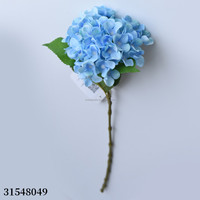 Bunga Hydrangea Sutra Cetak Digital 3D Realistis Biru 60cm Gaya Eropa Kerajinan Tangan Buatan Artifisial Hari Valentine
