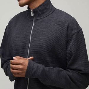 Men Vintage Washed <b>Zip</b> Up <b>Hoodie</b> Oversized Drop Shoulder Plain <b>Black</b> Casual Hooded Jacket Top - Product Image 1