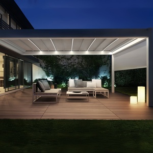 Gazebo motorisé d'extérieur personnalisé à persiennes en aluminium Pergola à ouverture automatique avec cadre anti-rongeur Tonnelles revêtues pour balcon - Product Image 2