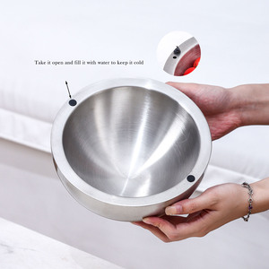 Bol de service <span class=keywords><strong>isotherme</strong></span> en acier inoxydable pour fêtes, 70 oz, plat de service pour sauces et accompagnements - Product Image 1