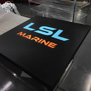Letrero Luminoso Personalizado con Logotipo LED Azul y Naranja para Marca <span class=keywords><strong>de</strong></span> Negocios Marítimos - Product Image 3