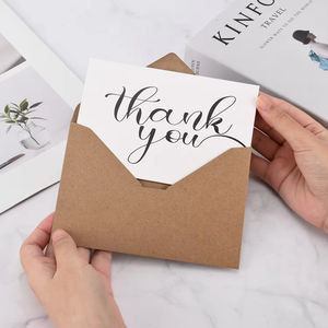 Set di Biglietti di Ringraziamento Personalizzati con Logo, Biglietti di Auguri per Compleanno con Busta in Carta Kraft - Product Image 5