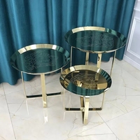 Table basse ronde moderne en métal pour salon, miroir en acier inoxydable, multi-tailles, personnalisable, design italien