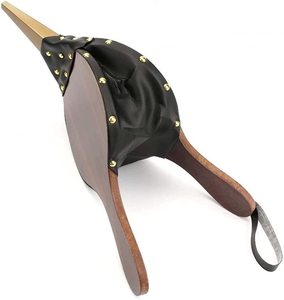 Buse en fonte <span class=keywords><strong>de</strong></span> souffleur d'air en <span class=keywords><strong>bois</strong></span> pour Camping en plein air BBQ Grill Cheminée Pompe à <span class=keywords><strong>soufflet</strong></span> à main Pit Barbecue Outils d'incendie Accessoires - Product Image 1