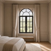 Fenêtres à battants en aluminium de style européen, sur mesure, avec cadre en acier et verre, pour patio, à l'efficacité énergétique, idéales pour les constructeurs de maisons