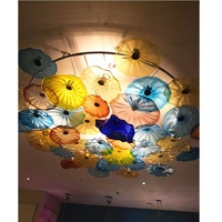 Lampes de lustre en verre de Murano soufflé à la main, à fleurs artistiques, très vendues, pour la maison, l'hôtel, le plafond en forme de dôme