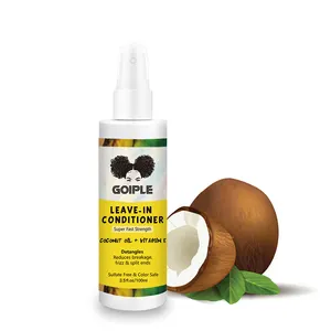 Acondicionador de coco sin sulfato, acondicionador hidratante para cabello seco dañado, dejar en aerosol