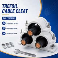 Serre-câble Trefoil SMC FRP 3 cœurs pour câble haute tension avec boulons en acier inoxydable pour postes de transformation et installations électriques