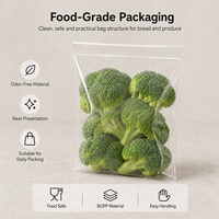 Sacs d'emballage en plastique transparent de qualité alimentaire pour laitue, fruits et légumes, avec logo personnalisé, sacs à pain auto-adhésifs en BOPP, vente en gros
