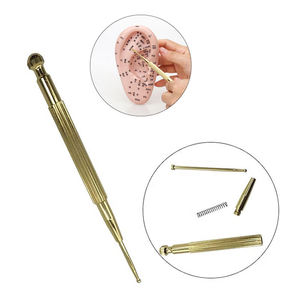 Stylo d'acupuncture rétractable à double tête en acier inoxydable, 2 pièces, outil de massage de réflexologie faciale, massage des oreilles à ressort - Product Image 6