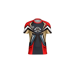 Magliette da Gaming con Logo della Squadra Stampato, Nero e Rosso, Asciugatura Rapida e Confortevole - Product Image 2