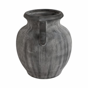 Vaso a forma di brocca con manico testurizzato, superficie a coste, in ceramica, accessorio decorativo per soggiorno, stile scultoreo moderno per l'arredamento della casa. - Product Image 4