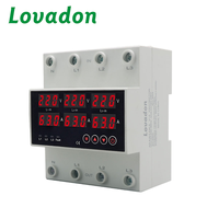 Interrupteur de transfert automatique triphasé Lovadon 63A avec protection de surveillance de tension et protection contre les surtensions et les sous-tensions (ATS) pour la distribution