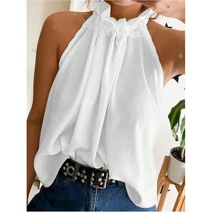 Women's Halter Top Sleeveless Chiffon <b>Blouse</b> Casual Work Summer Top Breathable - Product Image 3