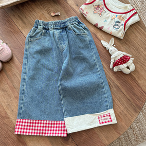 Tongxingyuan Girls Cartoon T Shirt Denim Pants Set Autumn Cotton Outfit For Kids - Product Image 3