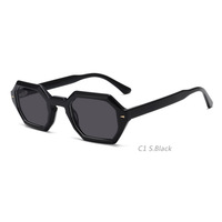 Lunettes de soleil multilatérales à petit cadre de style rétro européen américain Lentilles UV400 à plaques faites à la main haut de gamme optimales pour hommes