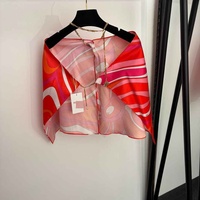 OUDINA Atasan Vest Crop Top Bergaya Baru dengan Rantai, Kerah Halter, Tanpa Punggung, Cetakan Geometris Asimetris