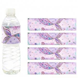 Autocollants personnalisés pour bouteilles d'eau, style dessin animé sirène licorne pour enfants - Texte/image personnalisés pour mariage, anniversaire, fête de remise de diplôme - Product Image 2
