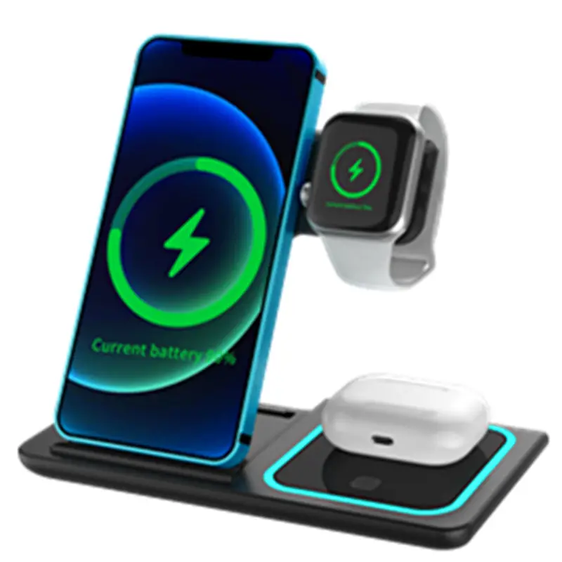 Cargador Inalmbrico Universel 3 En 115W Chargeur Induction Sans Fil Caricatore Charging Docking Station 3 In 1 Wireless Charger