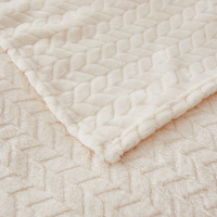 Couverture en polaire 100% polyester personnalisée, unie, réversible, en peluche épaisse, en flanelle, jetés en polaire
