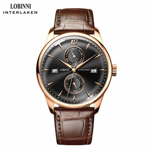 LOBINNI 18003 Chinois en acier inoxydable marque mécanique <span class=keywords><strong>remontage</strong></span> automatique de luxe automatique de mode hommes <span class=keywords><strong>montre</strong></span> - Product Image 2