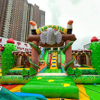 Château gonflable PVC Safari Forêt tropicale Astronaute Espace avec toboggan aquatique pour parcs à thème ou fêtes
