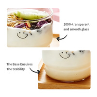 Gobelet empilable en verre borosilicate moderne et minimaliste pour fruits et yaourts, avec motif décoratif, compatible lave-vaisselle et micro-ondes, sans danger pour les aliments