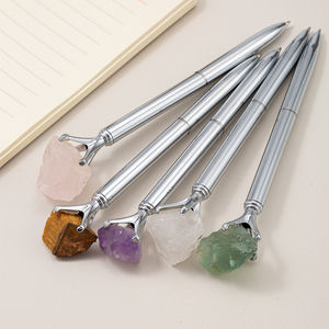 Stylo surmonté de pierres précieuses naturelles Stylo en pierre de cristal brut unique Stylo en forme de loi d'<span class=keywords><strong>attraction</strong></span> pour journalisation de rêve Accessoires en cristal brut - Product Image 5