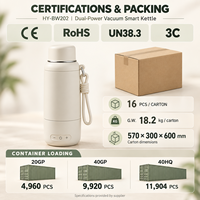 Chauffe-eau portable pour lait infantile 520 ml, rechargeable, chauffe-eau de voyage, affichage de la température LED, verrouillage enfant, OEM ODM CE RoHS CCC