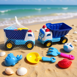 Beach Toys Dump Truck With Shovel Rake Mold Set 18x30x19 For Sand Play - Product Image 3
