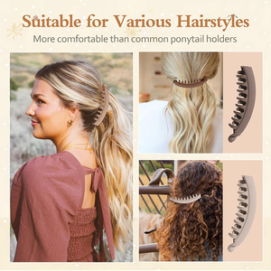 Pinces à cheveux <span class=keywords><strong>banane</strong></span> en plastique de 13cm style coréen grandes pinces à cheveux en résine pinces à cheveux torsadées pour femmes et filles avec des cheveux épais - Product Image 6