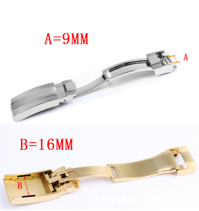 Cierre Desplegable de Acero Inoxidable de 16x9mm para Correa de Reloj <span class=keywords><strong>Daytona</strong></span> Explore2 GMT, Hebilla Plegable - Product Image 4