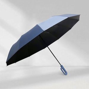 Parapluie de luxe moderne à 8 baleines, protection automatique solaire et pluie, pliable en 3, avec logo personnalisé, idéal pour cadeaux d'affaires, vente en gros - Product Image 4