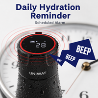 Bouteille d'eau intelligente de 16 oz en acier inoxydable 316 avec revêtement en poudre, isolation sous vide, affichage de la température par application LED et fonction d'auto-nettoyage
